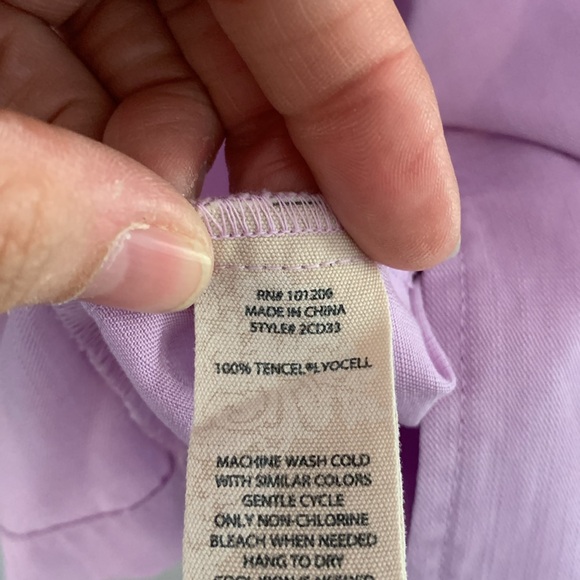 Soft Surroundings lavender button front shirt dress with 3/4 sleeves Size M - Picture 9 of 10